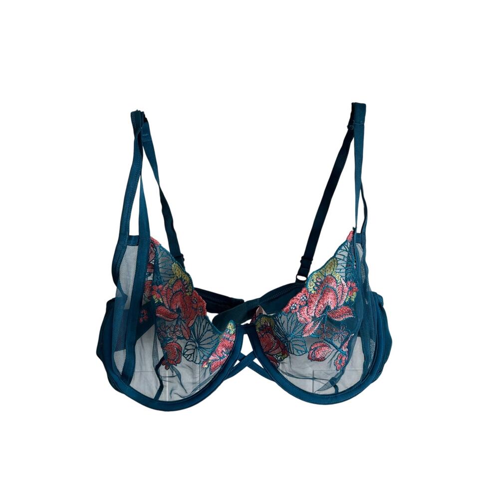 Adored by Adore Me Women’s Jamilla Unlined Underwire Mesh Embroidery Bra 36DD